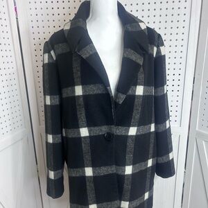 Finders Keepers Revolve Windowpane Plaid Women's Large Black And White Jacket